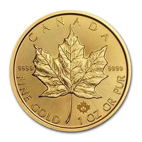 1oz Fine Gold Coin 999.9 – Royal Canadian Mint - Maple Leaf BU
